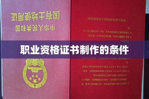 五结职业资格证书制作的条件